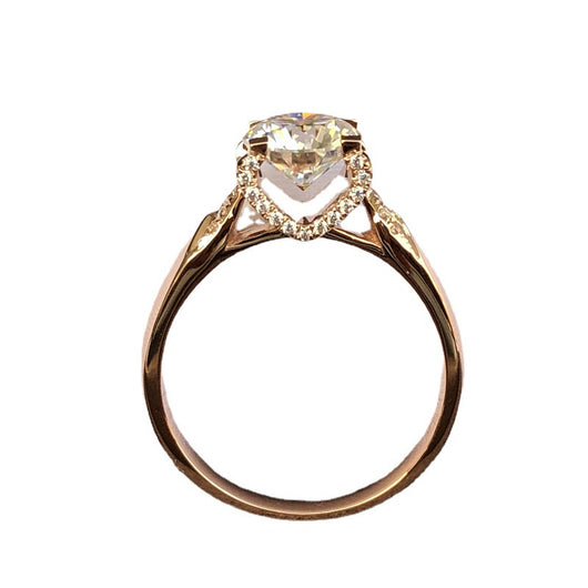 Anillo Cabeza de Toro Moissanita Clásico Cuatro Puntas - Image 3