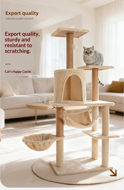 Combo de Árbol Rascador Grande con Cama para Gatos de Uso Doméstico - Image 8