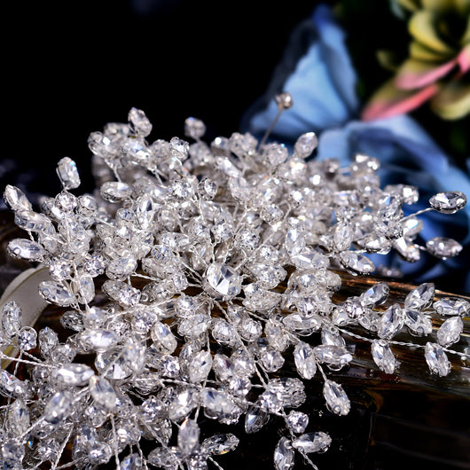 Corona de Reina de Hielo Nupcial Artesanal con Cristales Brillantes - Image 10