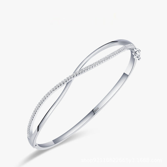 Pulsera de Plata Esterlina 925 con Diamantes y Cierre Ajustable - Diseño Elegante - Image 2