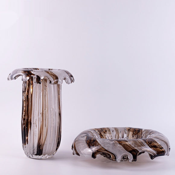 Jarrón de Cristal Fluido Lujo Italiano - Diseño Contemporáneo