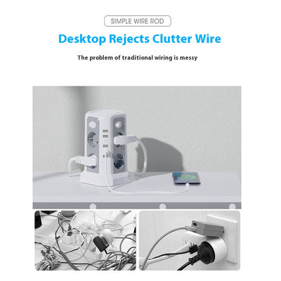 Regleta de Escritorio Estándar Europeo con 4 Puertos USB - Image 8