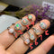 New 925 Plateado Inlaid Natural Opal Ring 1 Estilo 925 Plateado