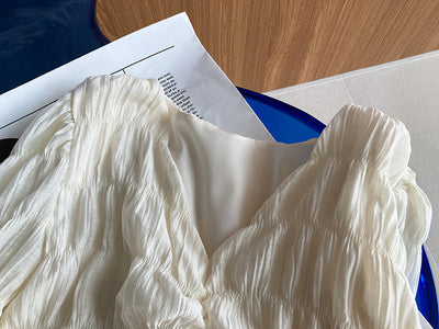 Blusa de Chifón con Escote V y Diseño Plisado - Image 26