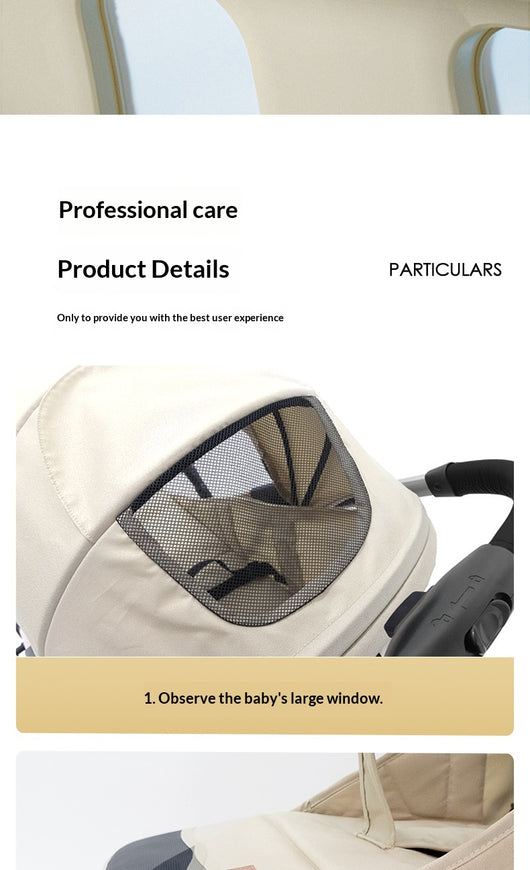 Cochecito de Bebé Reclinable Plegable con Suspensión de 4 Ruedas - Image 11