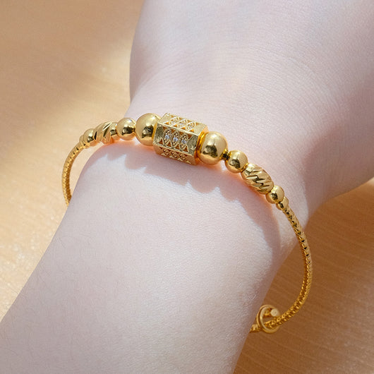 Pulsera Dorada de Esferas Africanas Árabe para Mujer - Image 7