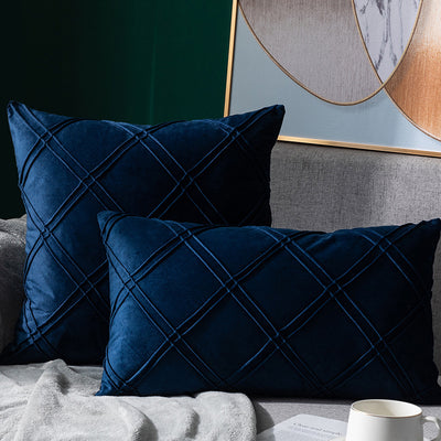Funda de Almohada Cuadrille Terciopelo Suave para Sofá y Cama - Image 5