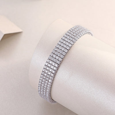 Pulsera de Plata Lujo con Moissanita - Conjunto Elegante Plateado en Platino - Image 10