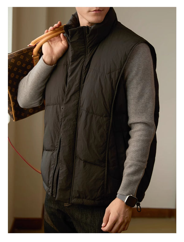 Chaqueta de Negocios Casual para Hombre con Cuello Alto y Abrigo Grueso