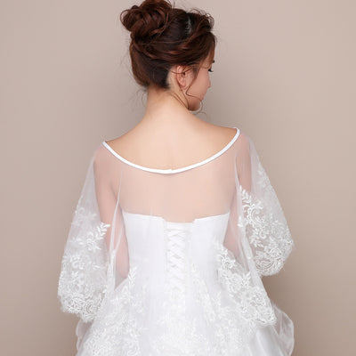 Vestido de Novia Elegante con Chal de Encaje - Cobertura Discreta y Sofisticada - Image 4