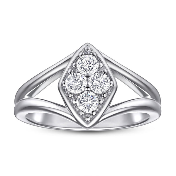 Anillo de Plata Esterlina para Mujer con Diamante - Diseño Nupcial - Image 6