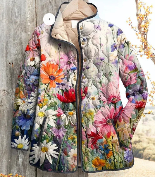Abrigo de Algodón con Estampado Digital y Pliegues Estratégicos para Mujer - Image 5