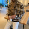 Suéter Cuadros Grueso Hombre Cuello Redondo Abrigo Invierno Oversize