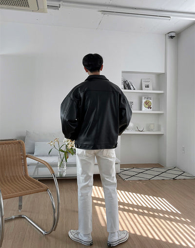 Chaqueta de Cuero para Motociclista Estilo Baseball - Image 14