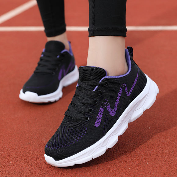 Tenis Deportivos Negros para Mujer - Malla Transpirable y Suela Acolchada