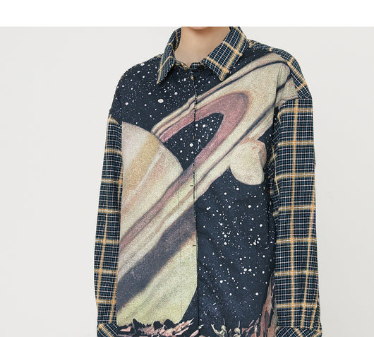 Camisa Diseñadora con Solapa Estampada para Mujer - Image 4