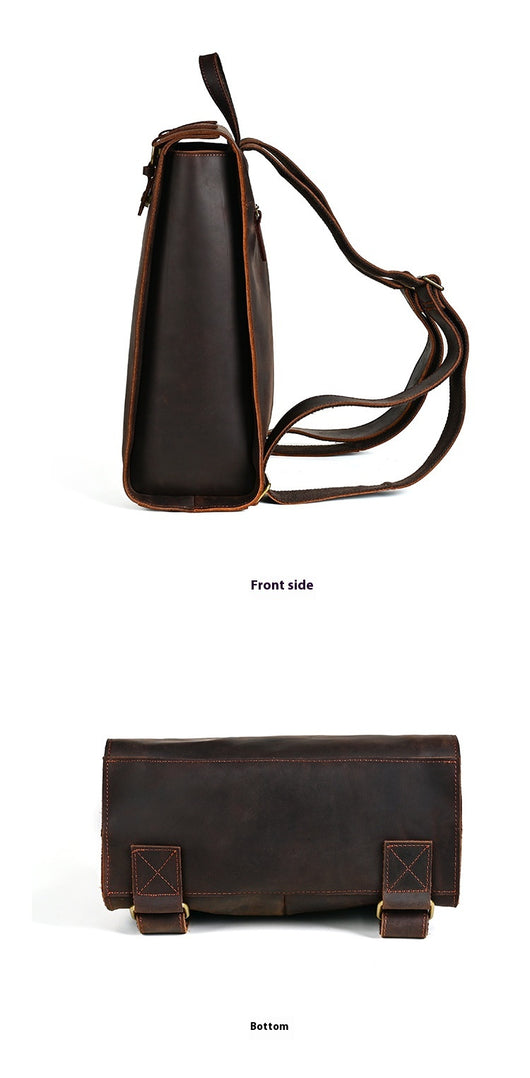 Mochila Vintage de Cuero Crazy Horse Grande para Hombre - Image 12