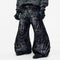 Jeans Patchwork Futurista con Cintura Ajustable y Silueta Definida