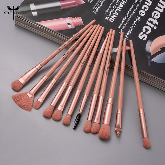 Kit Portátil de Brochas para Sombras, Cejas y Maquillaje Profesional