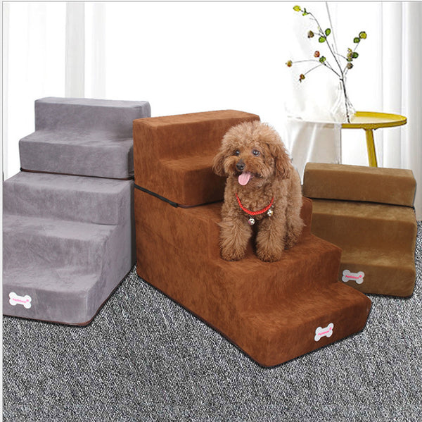 Escaleras para Mascotas - Rampa de 3 Escalones con Cama Integrada para Perros y Gatos