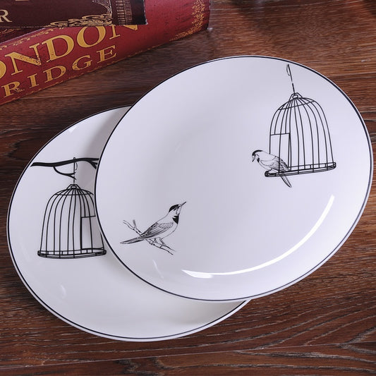 Plato Hondo de Porcelana Bone China Estilo Europeo Creativo - Image 2