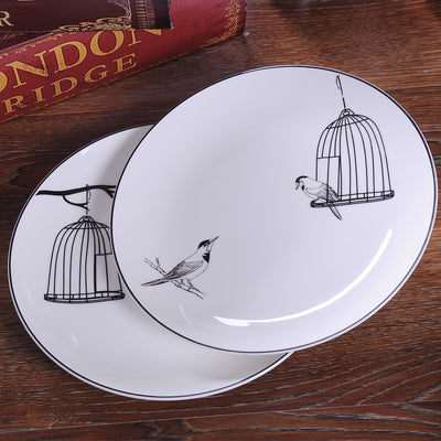 Plato Hondo de Porcelana Bone China Estilo Europeo Creativo - Image 2