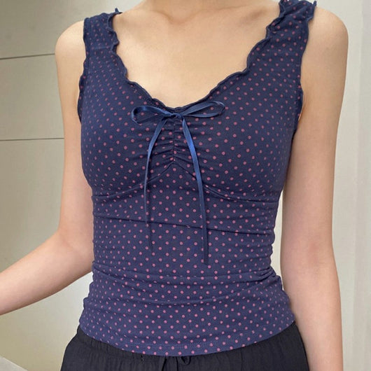 Blusa Sin Mangas Tejida con Estampado de Lunares - Image 16