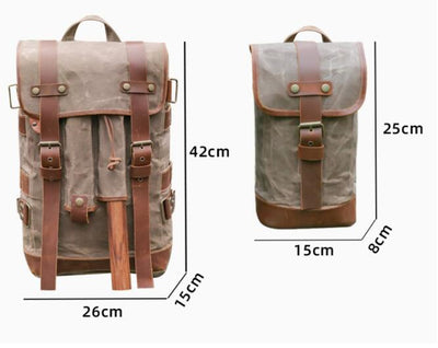 Mochila de Montaña Impermeable en Lona Encerada Estilo Retro - Image 11