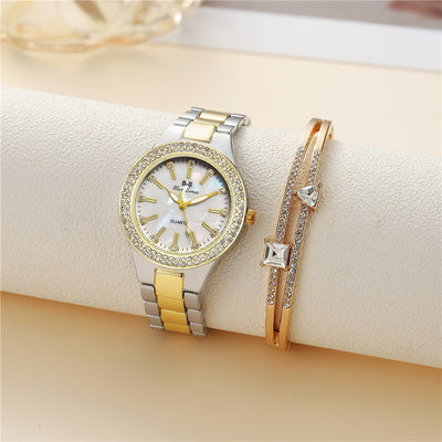 Conjunto de Reloj Pulsera para Mujer con Diamantes - Dos Piezas - Image 7