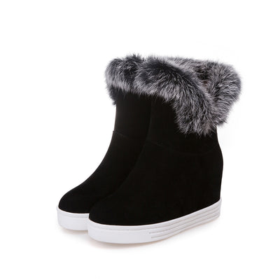 Botas de Nieve Cortas para Mujer con Cuello de Pelaje Acolchadas - Image 17