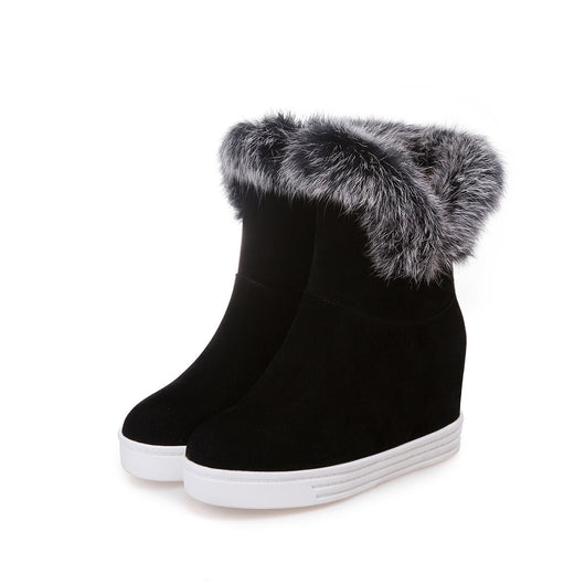 Botas de Nieve Cortas para Mujer con Cuello de Pelaje Acolchadas - Image 17
