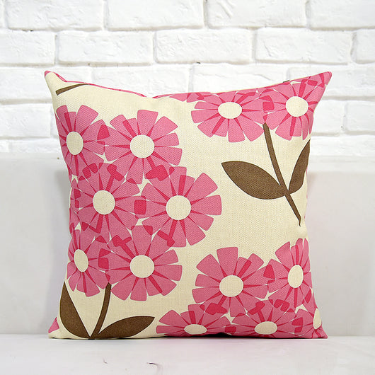 Almohada de Algodón y Lino con Diseño Floral y Pájaros - Image 5