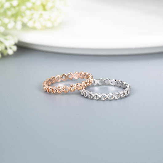 Anillo de Corazón Chapado en Cobre y Platino - Image 10