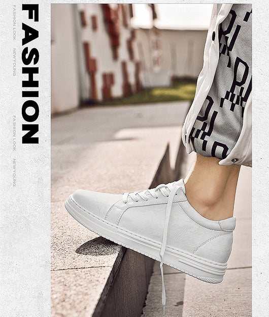 Zapatillas Deportivas Blancas para Hombre con Suela Elevada y Altura Aumentada - Image 19