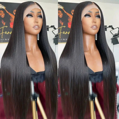 Peluca Frontal de Encaje para Mujer Cabello Liso Largo Estilo Europeo Americano - Image 4