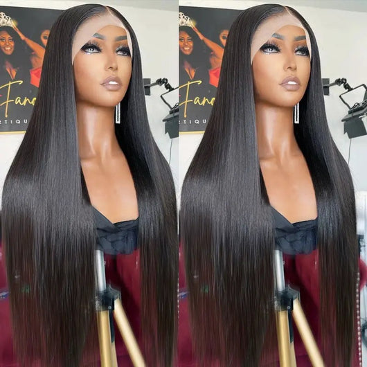 Peluca Frontal de Encaje para Mujer Cabello Liso Largo Estilo Europeo Americano - Image 4