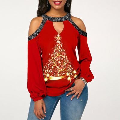 Blusa Mujer Halter con Botones y Detalles Calados Manga Larga - Image 6