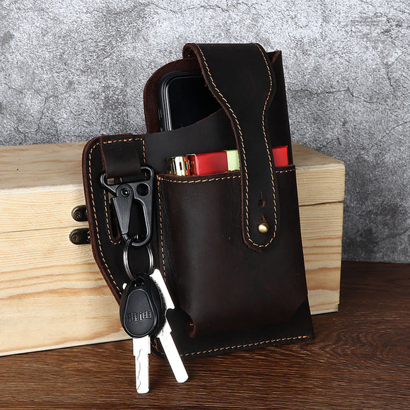 Bolsa de Cintura Retro en Cuero para Celular