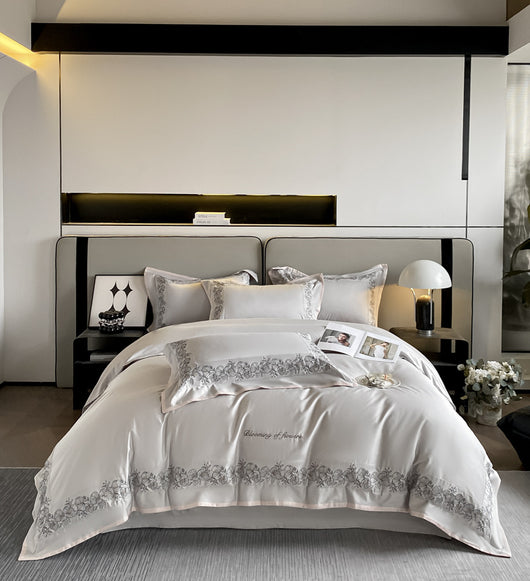 Juego de Cama 4 Piezas Algodón Pima 120 Hilos con Bordado Elegante - Image 24