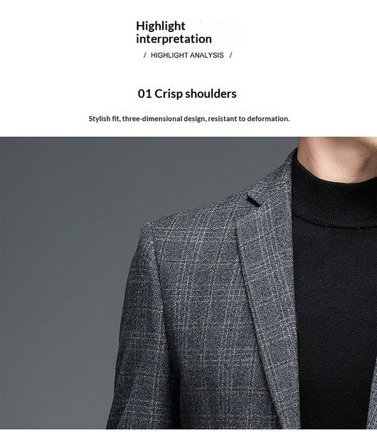 Blazer Cuadros Hombre Elegante para Negocios - Image 12