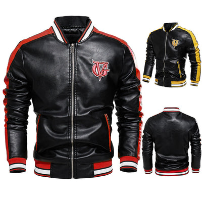 Chaqueta de Cuero PU Estilo Motociclista Británico para Hombre - Image 13