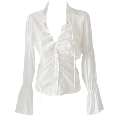 Blusa Negra Ajustada de Cintura con Manga Larga - Image 7