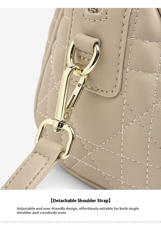 Bolso Mensajero Boston de Cuero Genuino con Diseño Rombo - Image 19
