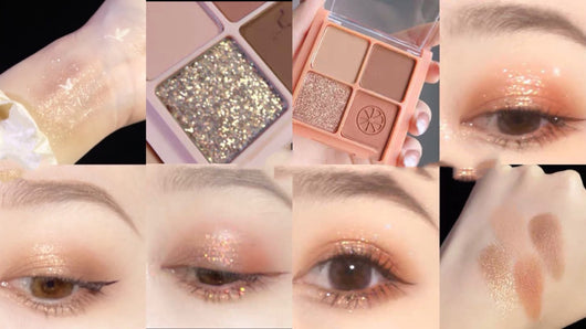 Paleta de Sombras de Ojos 4 Colores Mate Perlado Gris Tierra Púrpura Impermeable con Brillo - Image 8