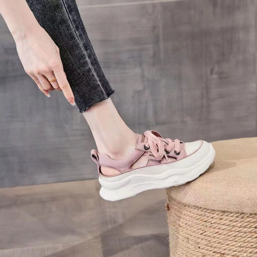 Sandalias Plataforma Mujer con Diseño Calado y Cordones - Image 7