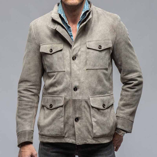 Abrigo Casual de Manga Larga con Múltiples Bolsillos para Hombre