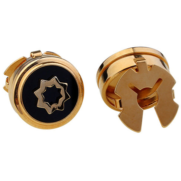 Gemelos de Negocio Redondos Chapados en Oro - Elegancia Americana
