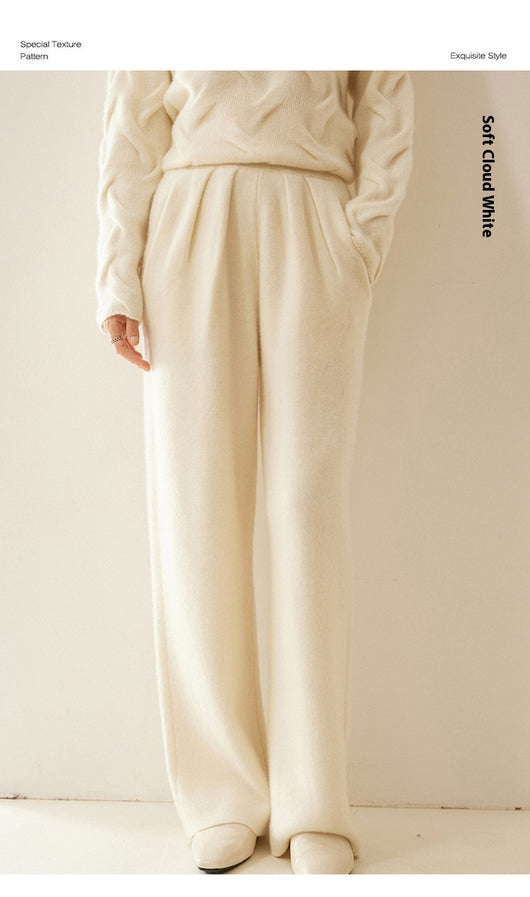 Pantalones Anchos de Cachemira para Mujer Otoño e Invierno - Image 22