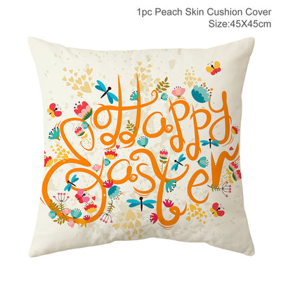 Funda de Almohada Pascual con Foto de Conejo y Bandera Decorativa - Image 12
