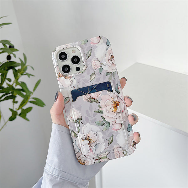 Funda Celular Flores Retro con Carcasa Esmerilada